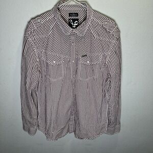 Marc Ecko Cut & Sew Long Sleeve Pearl Snap Button Up Shirt Men's Size XL Western